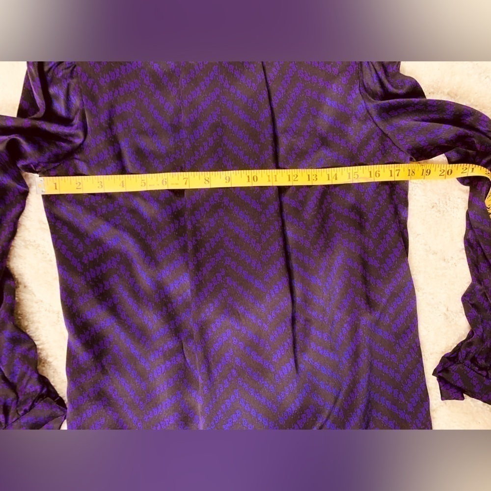 Carolina Herrera 100% Silk Matching set Skirt, Jacket Belt Plum/Midnight - Picture 14 of 16